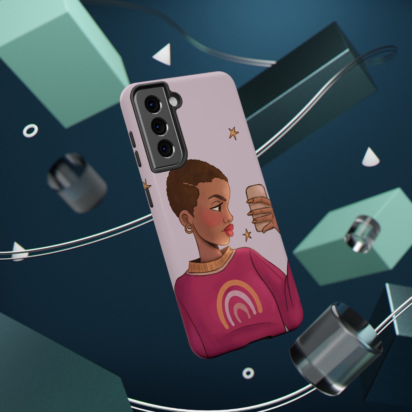 Black Girl Selfie Impact-Resistant Phone Cases