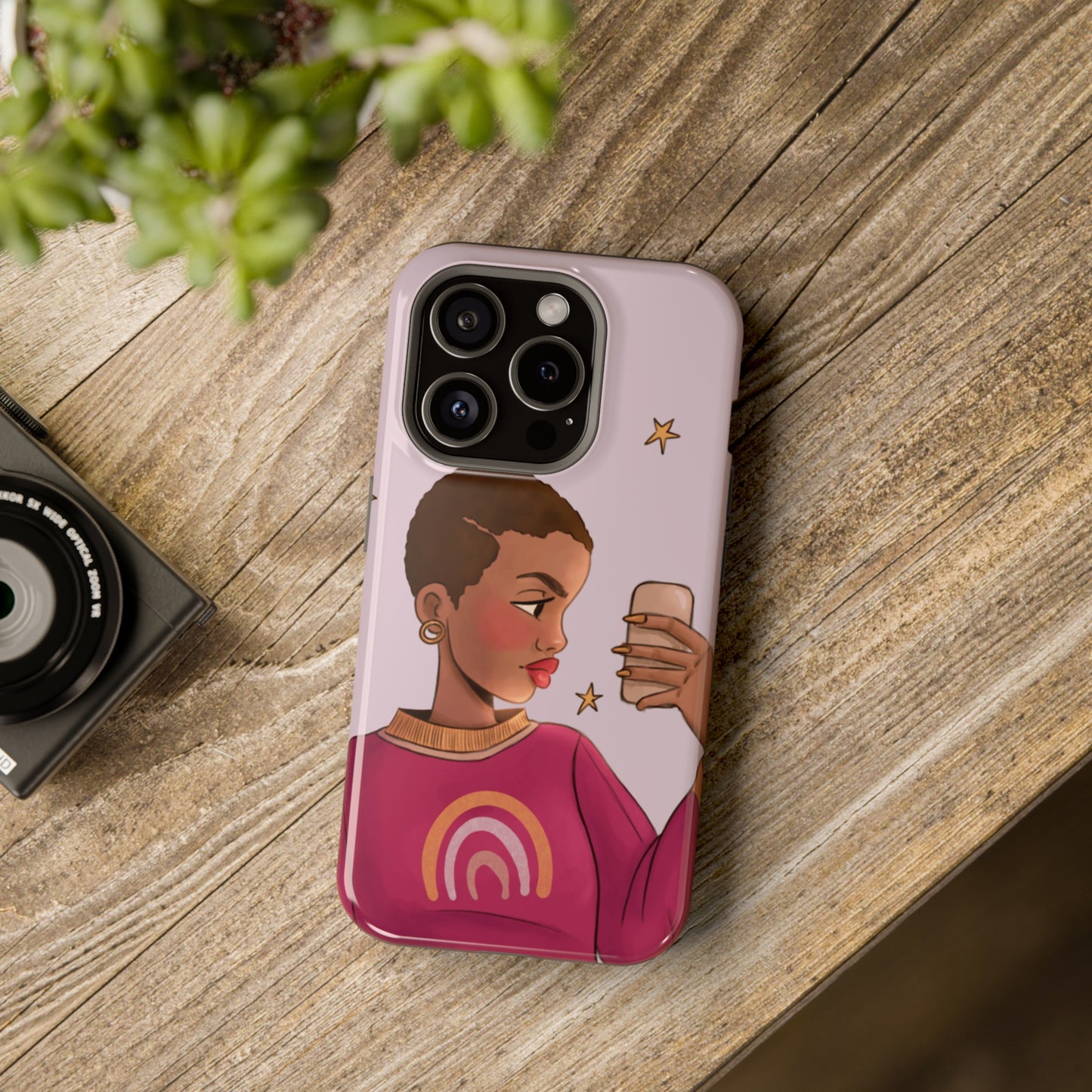 Black Girl Selfie Impact-Resistant Phone Cases