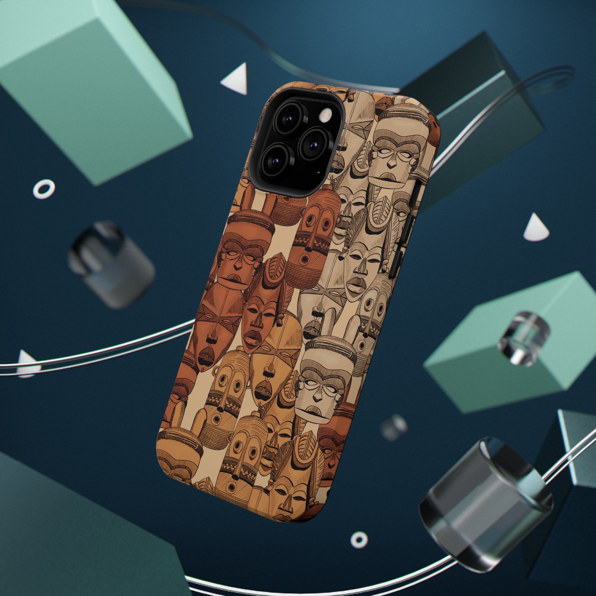 African Masks Print Impact-Resistant Phone Case - Pounded Yam Productions