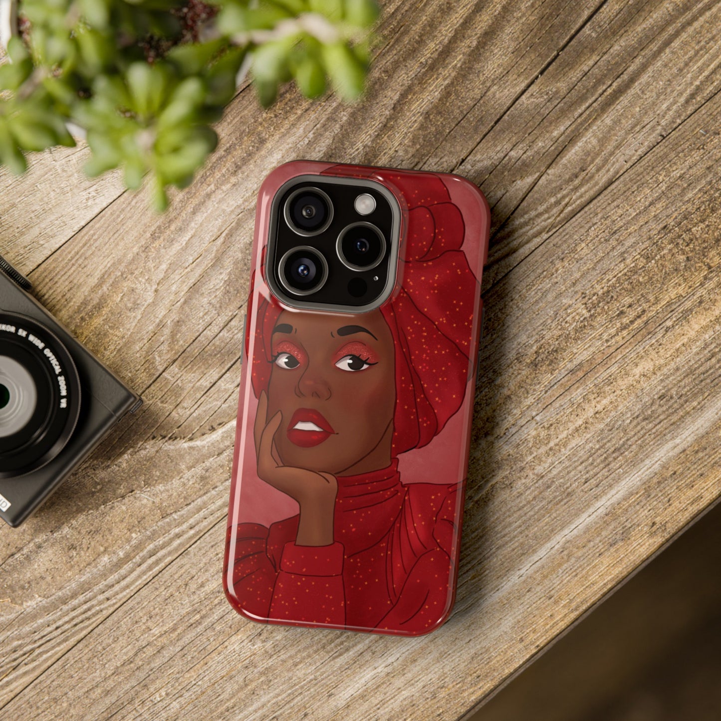 Red African Woman Impact-Resistant Phone Case