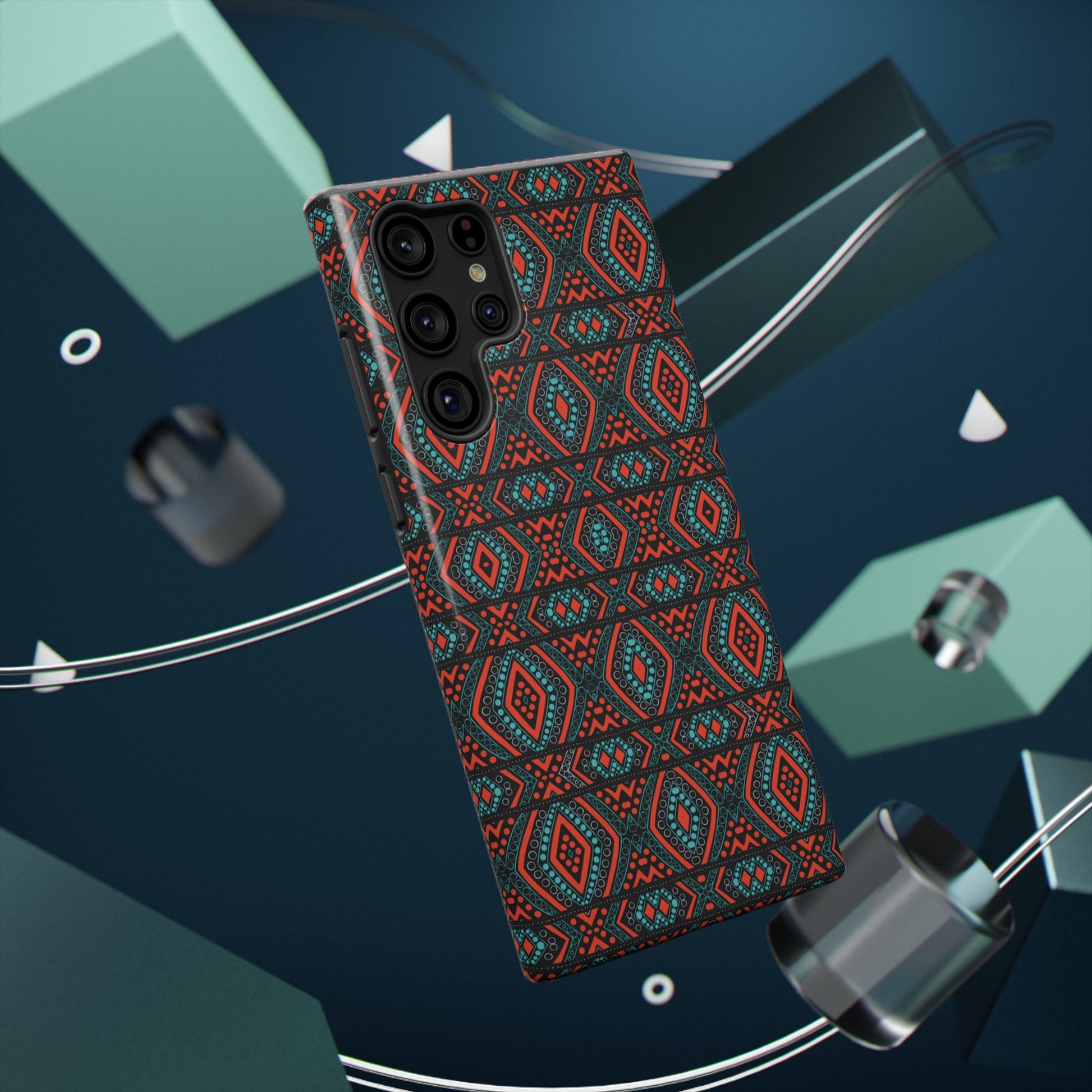 African Ankara Print Impact-Resistant Phone Case - Diamonds - Pounded Yam Productions