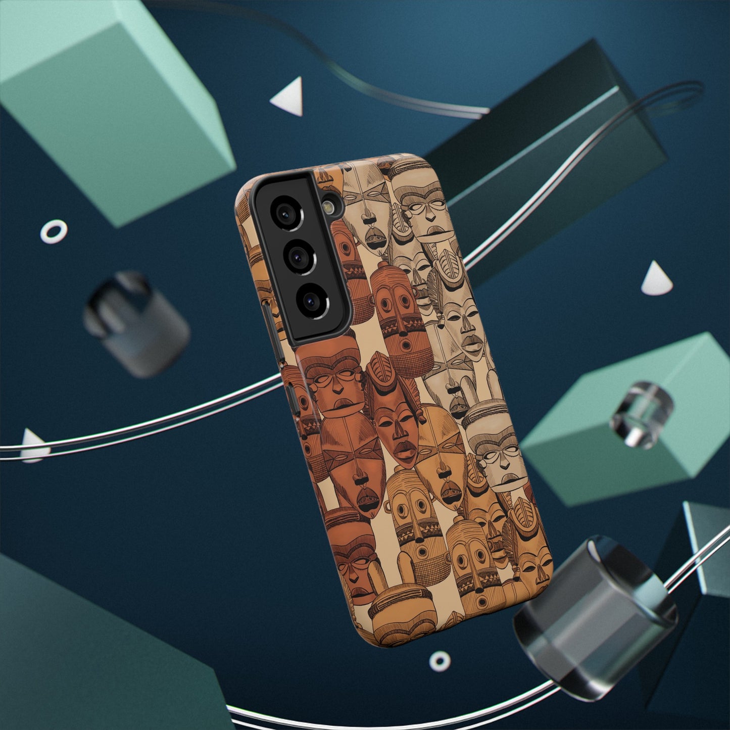 African Masks Print Impact-Resistant Phone Case