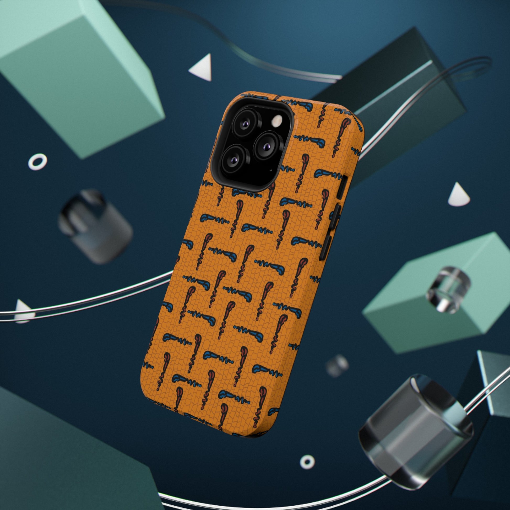 African Ankara Print Impact-Resistant Phone Case - Walking Sticks - Pounded Yam Productions