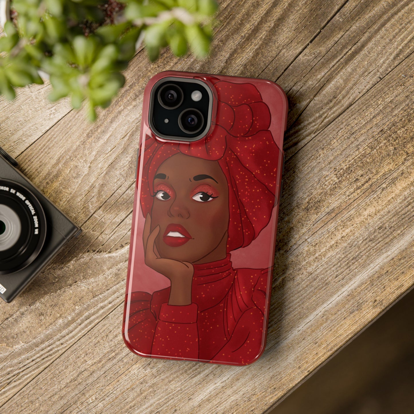 Red African Woman Impact-Resistant Phone Case