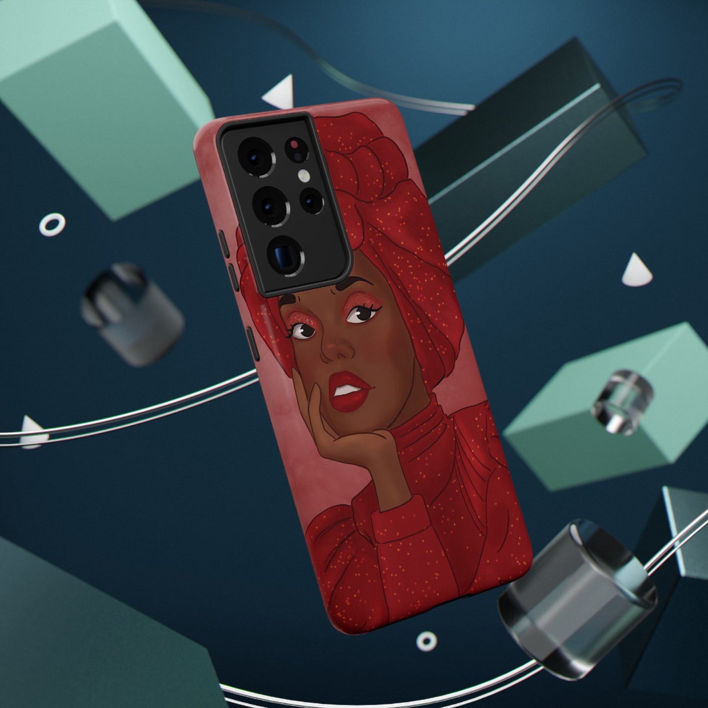 Red African Woman Impact-Resistant Phone Case