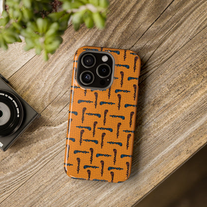 African Ankara Print Impact-Resistant Phone Case - Walking Sticks - Pounded Yam Productions