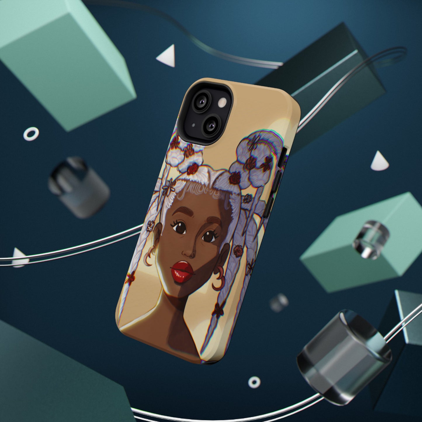 Dreamy Black Girl Illustrated Impact-Resistant Phone Case