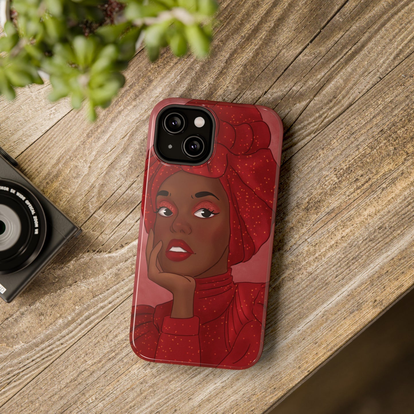 Red African Woman Impact-Resistant Phone Case