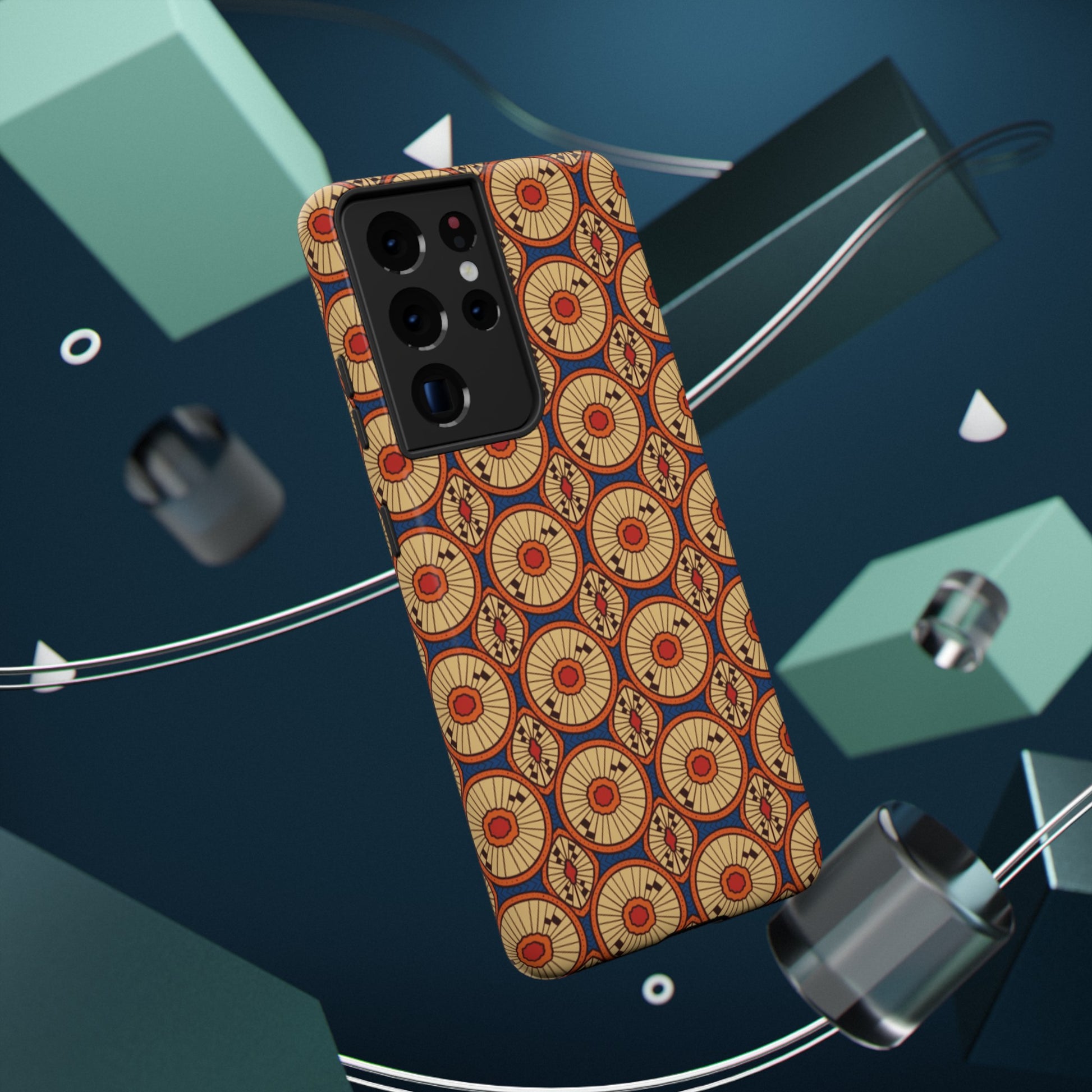 African Ankara Print Impact-Resistant Phone Case - Circles - Pounded Yam Productions
