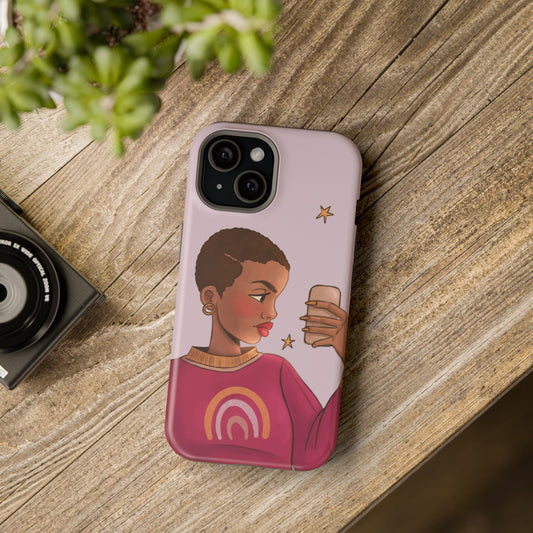 Black Girl Selfie Impact-Resistant Phone Cases