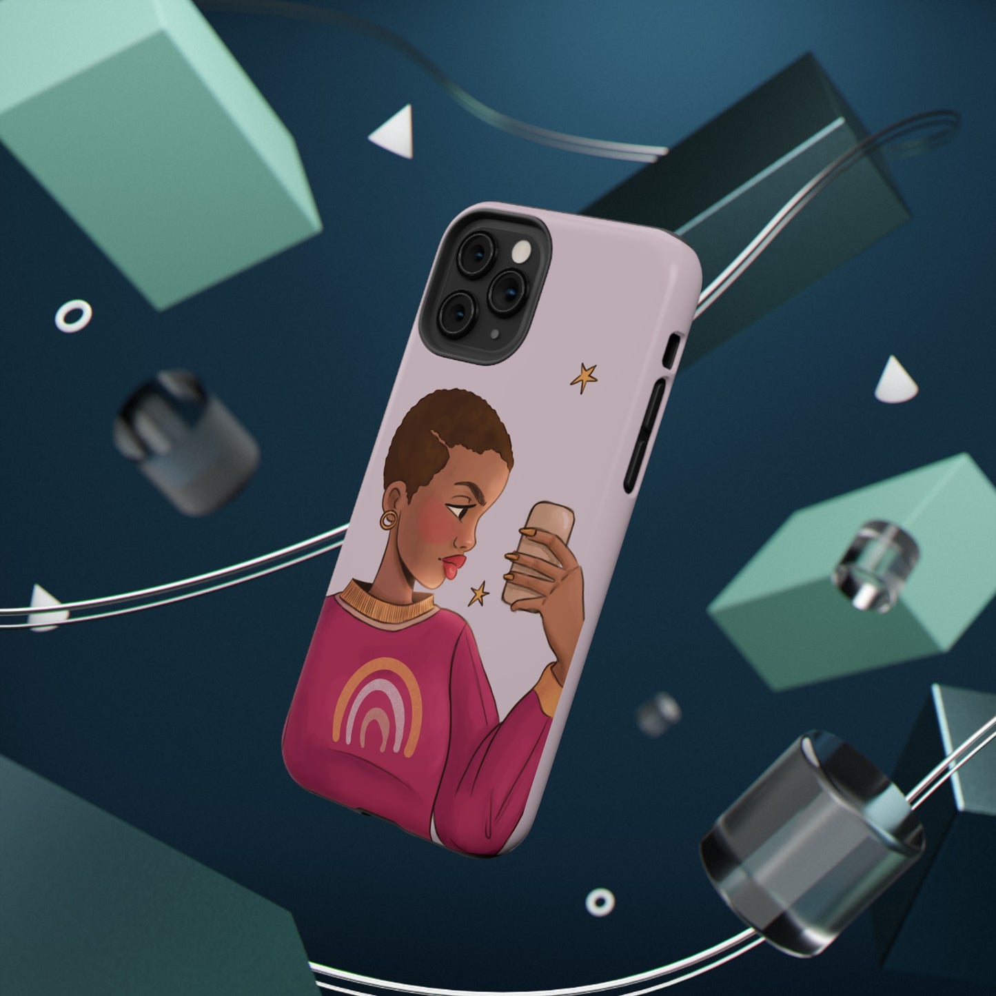 Black Girl Selfie Impact-Resistant Phone Cases