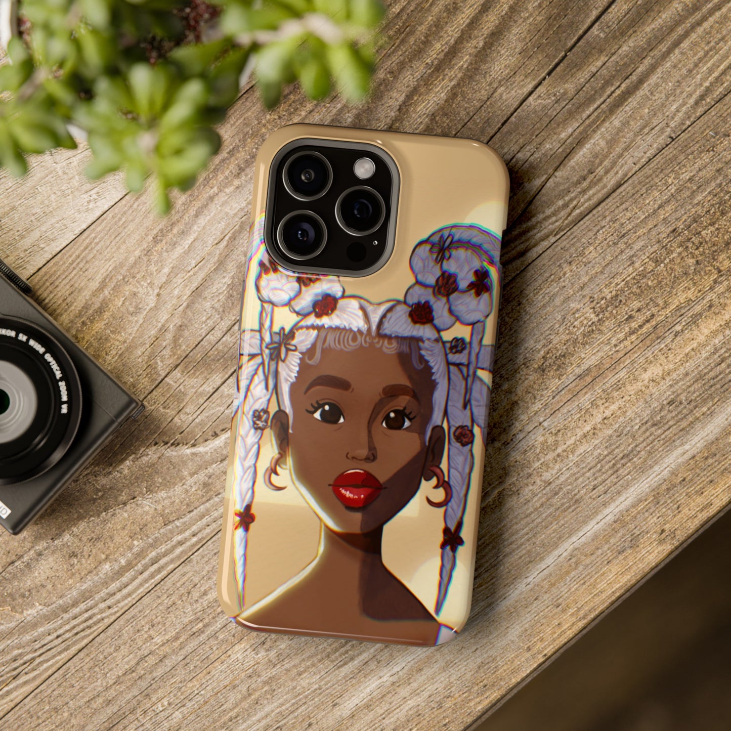 Dreamy Black Girl Illustrated Impact-Resistant Phone Case