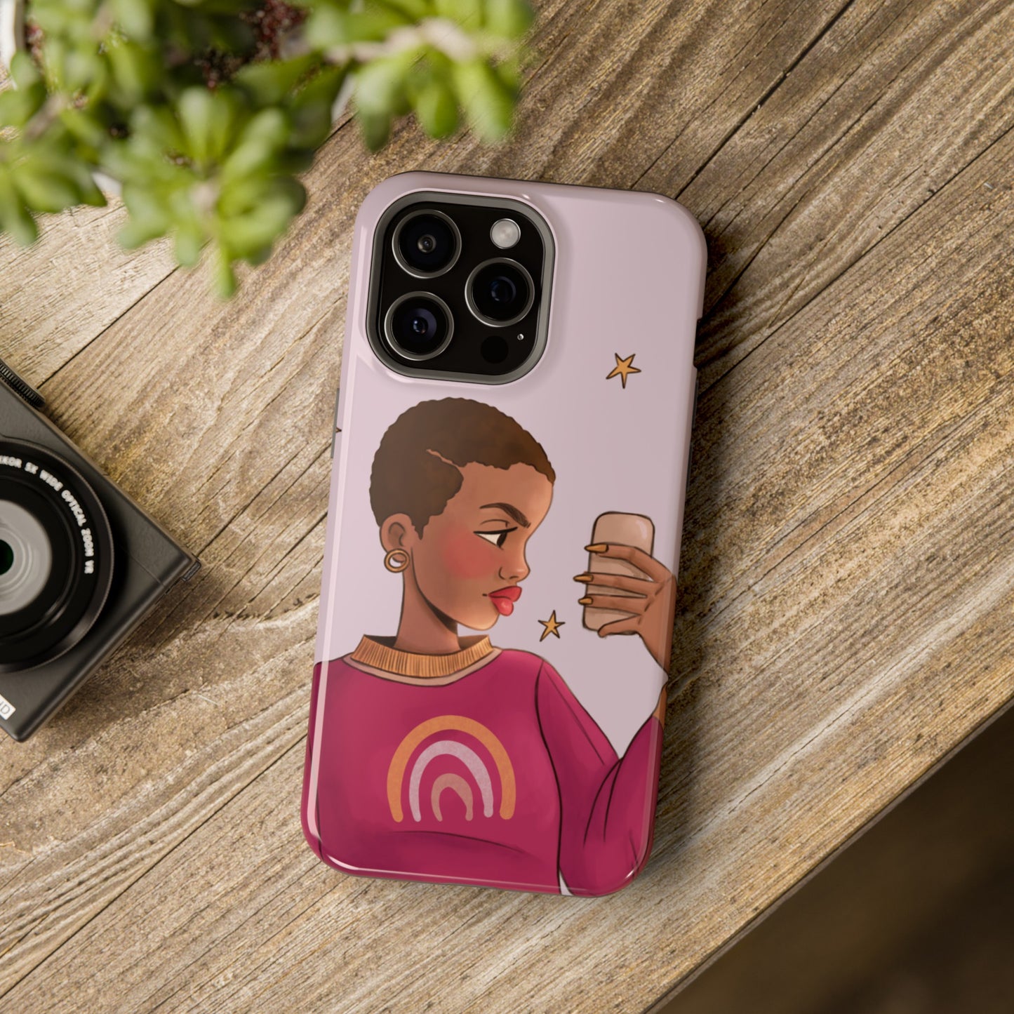 Black Girl Selfie Impact-Resistant Phone Cases