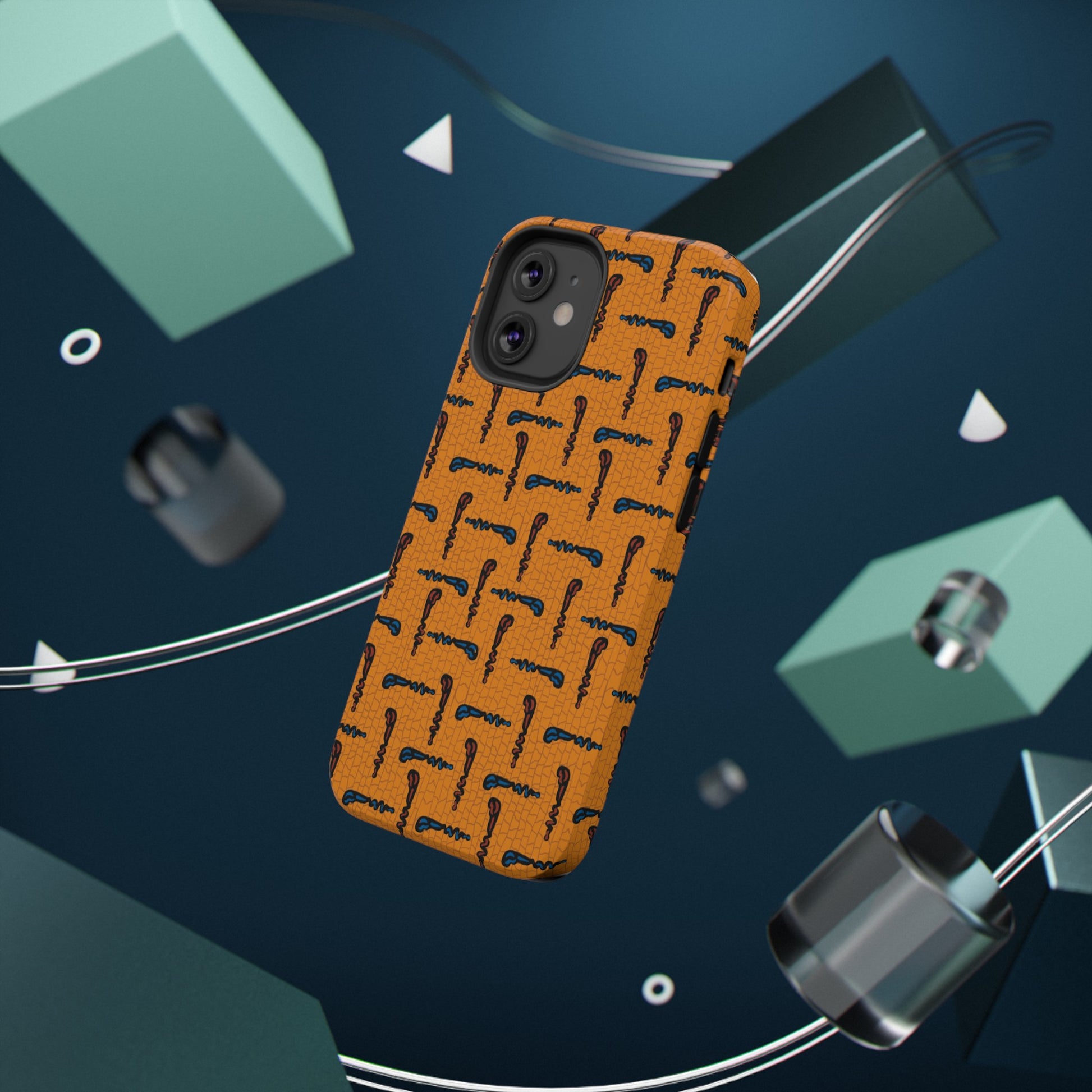African Ankara Print Impact-Resistant Phone Case - Walking Sticks - Pounded Yam Productions