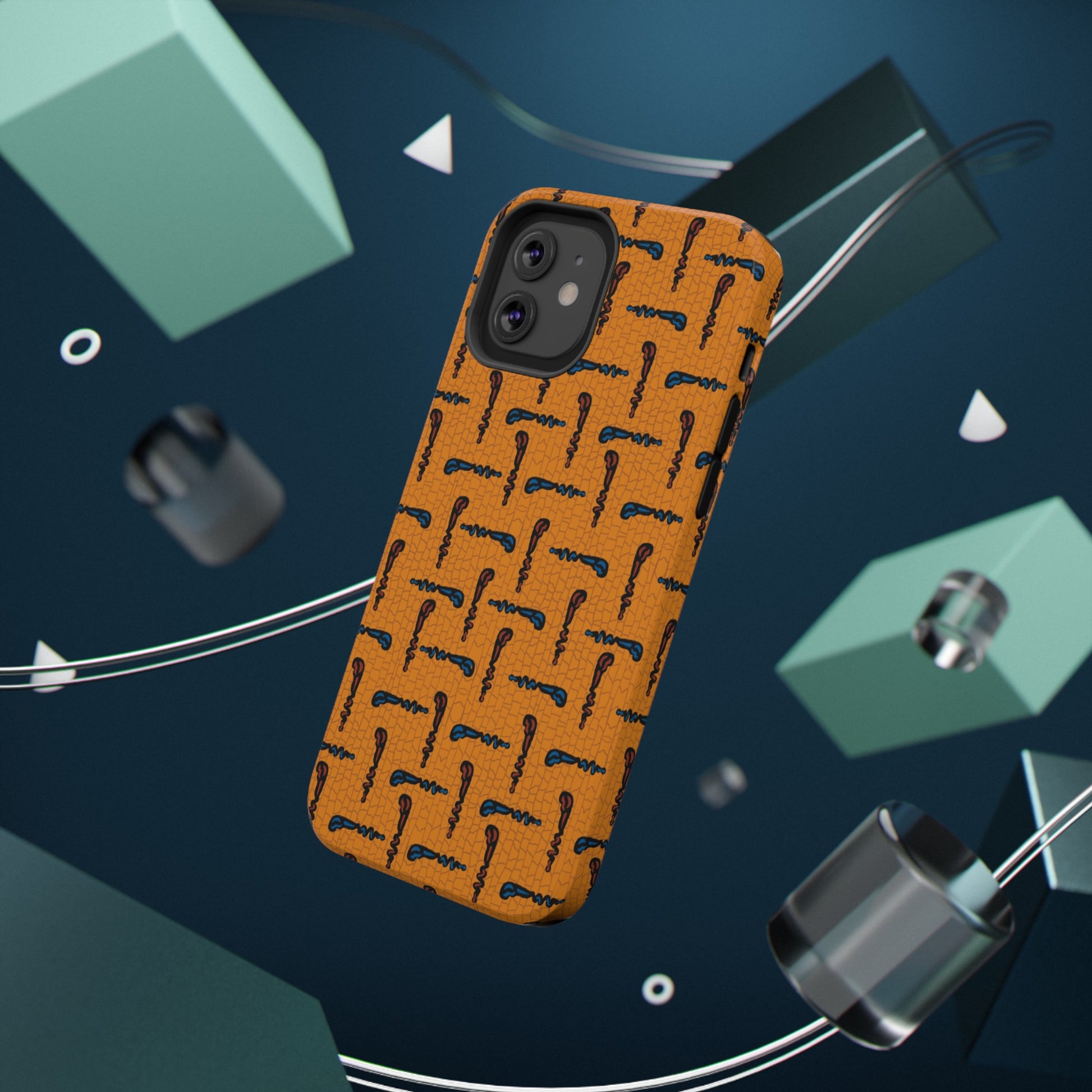 African Ankara Print Impact-Resistant Phone Case - Walking Sticks - Pounded Yam Productions