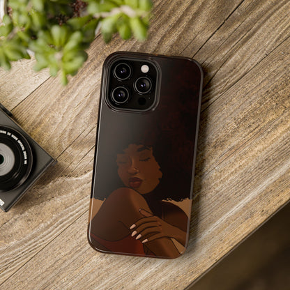 Black Girl Afro Illustrated Impact-Resistant Phone Case - Pounded Yam Productions