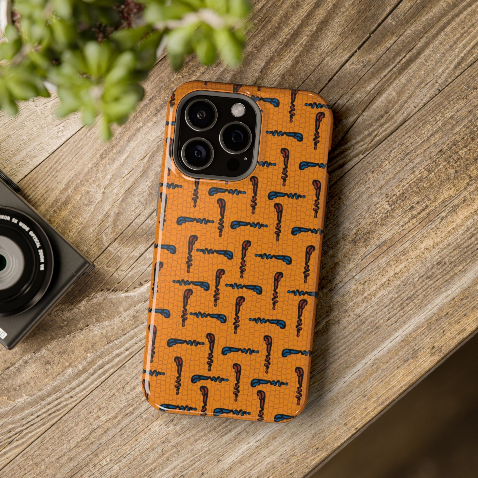 African Ankara Print Impact-Resistant Phone Case - Walking Sticks - Pounded Yam Productions