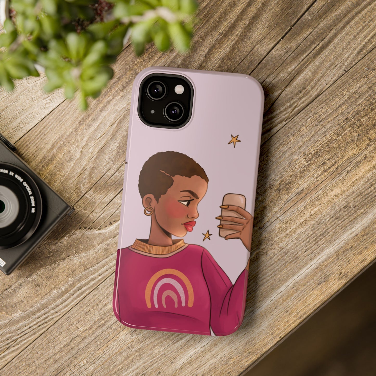 Black Girl Selfie Impact-Resistant Phone Cases