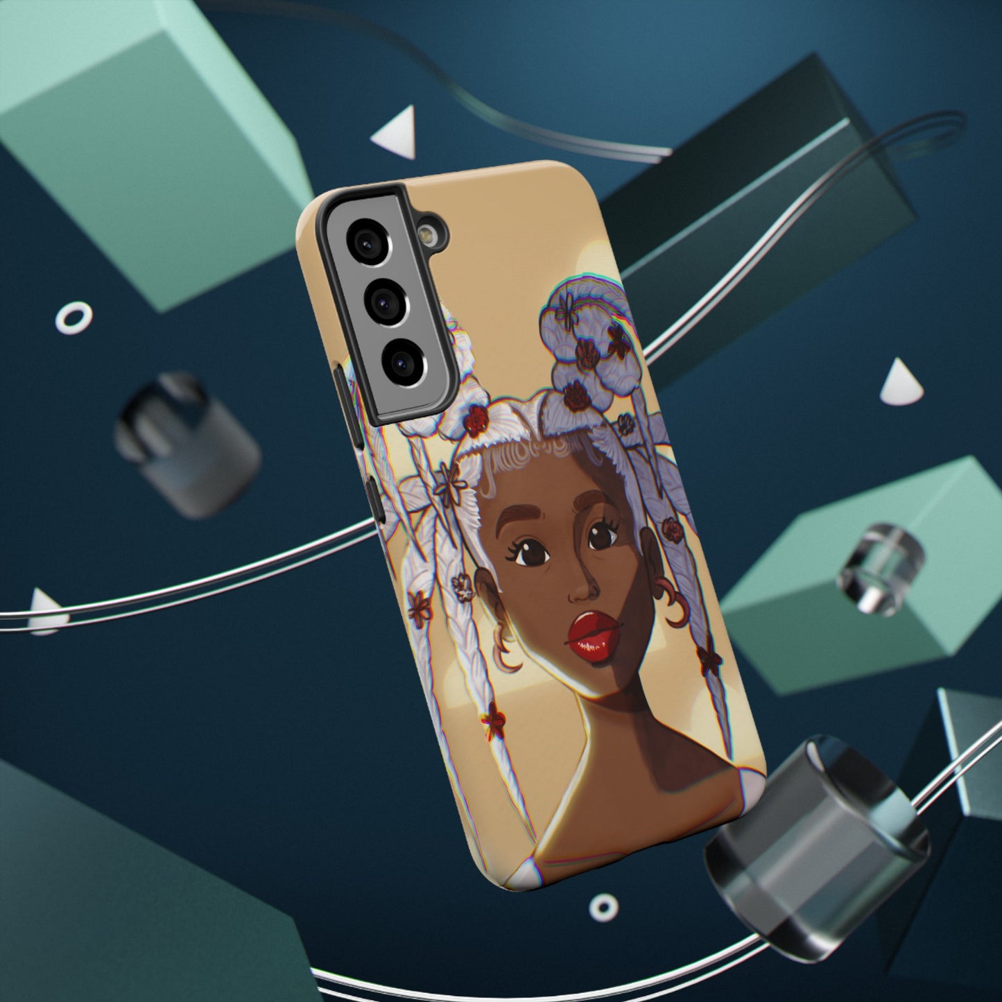 Dreamy Black Girl Illustrated Impact-Resistant Phone Case