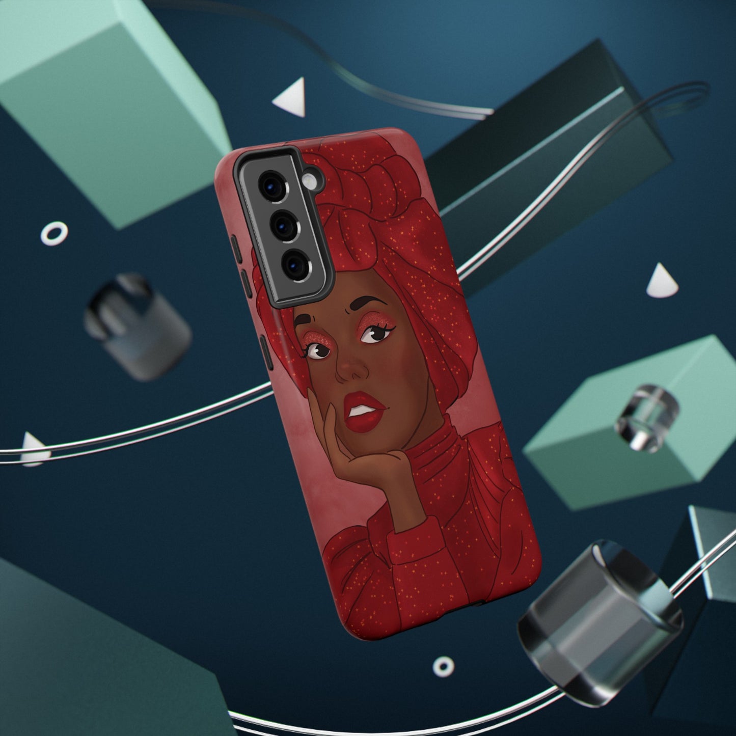 Red African Woman Impact-Resistant Phone Case