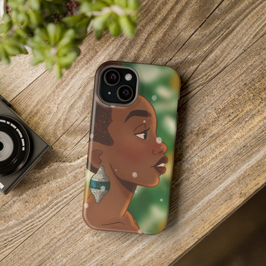 Afro Puff Winter Black Girl Impact-Resistant Phone Case