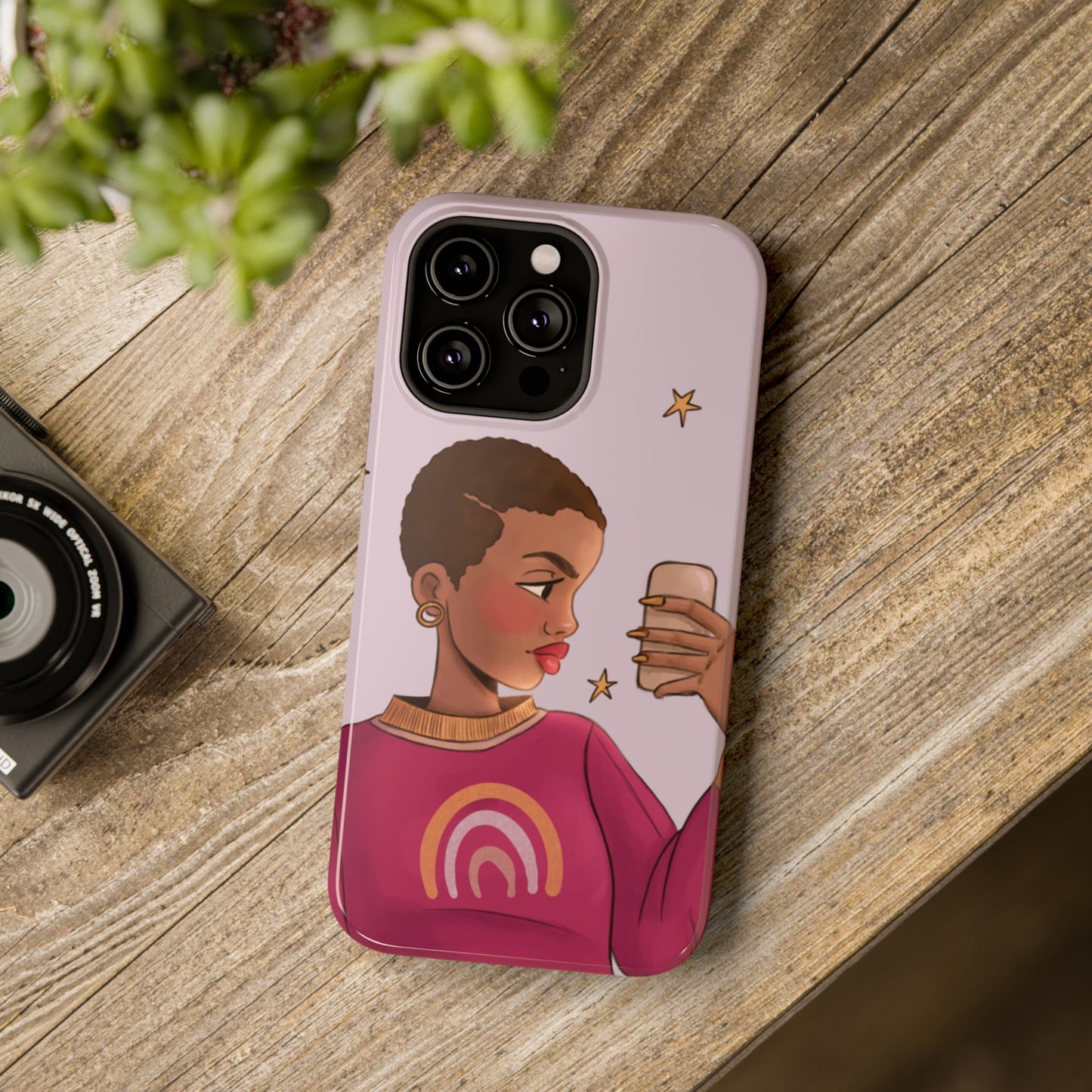 Black Girl Selfie Impact-Resistant Phone Cases