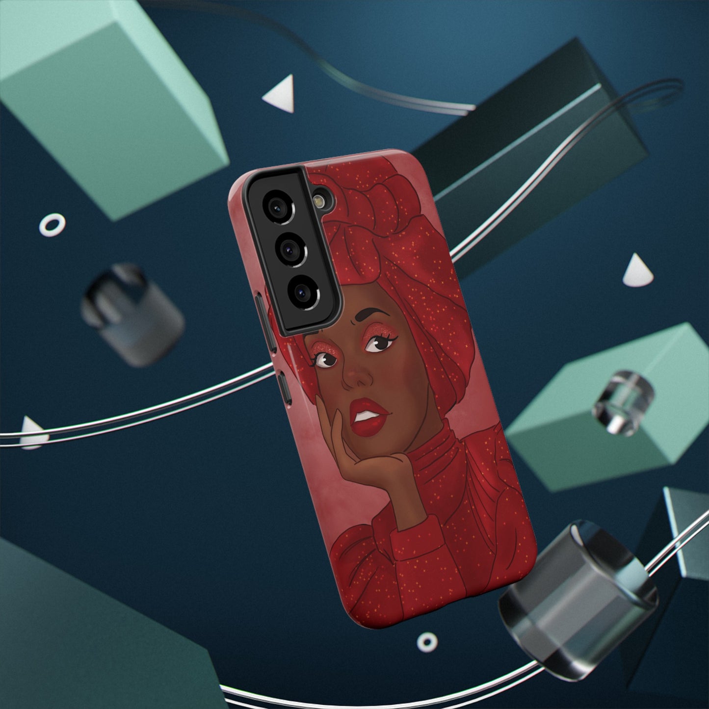 Red African Woman Impact-Resistant Phone Case