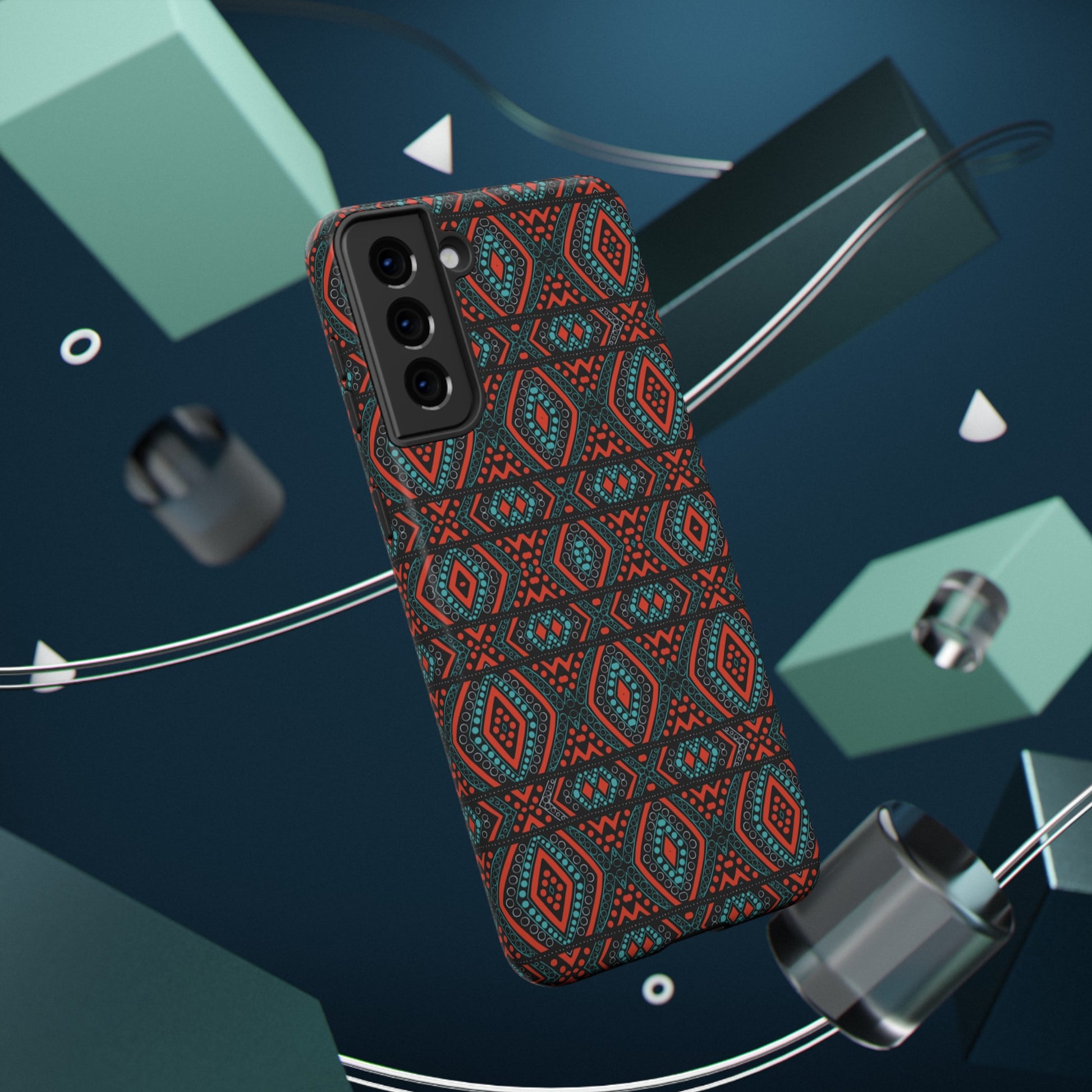 African Ankara Print Impact-Resistant Phone Case - Diamonds - Pounded Yam Productions