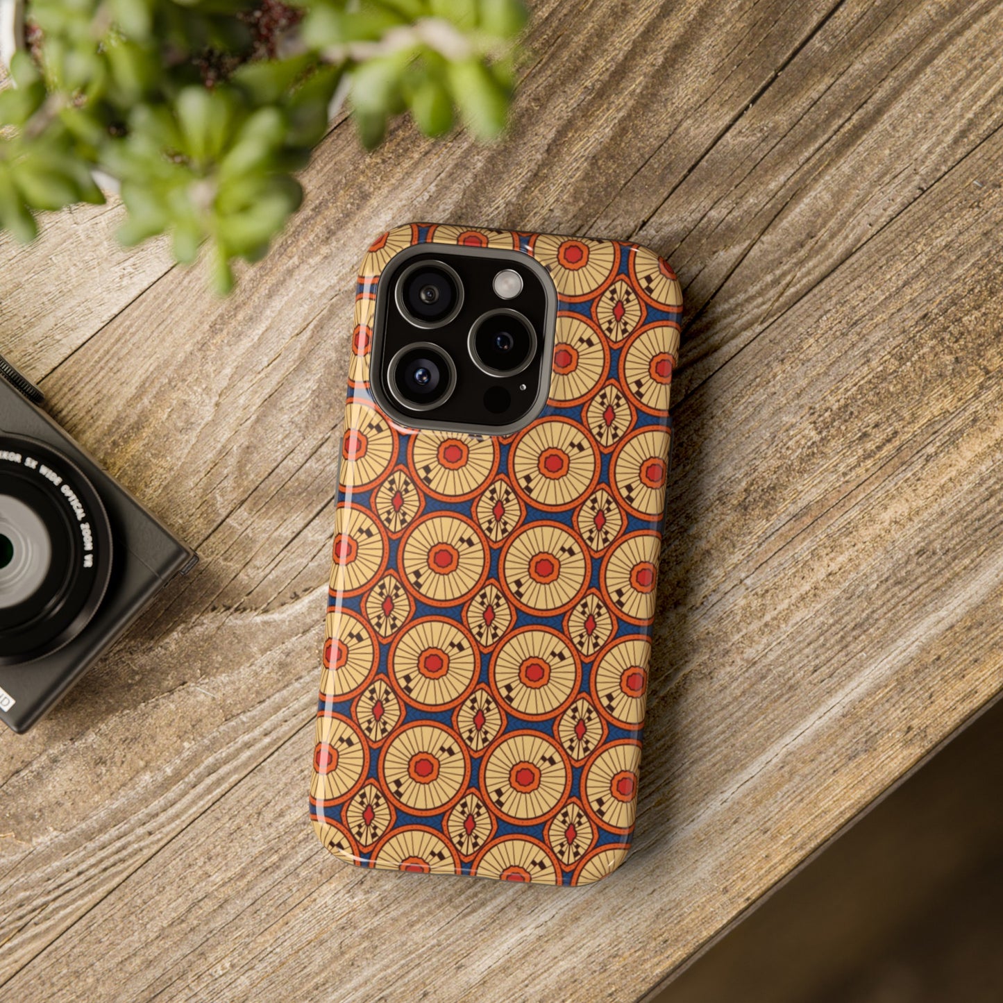 African Ankara Print Impact-Resistant Phone Case - Circles