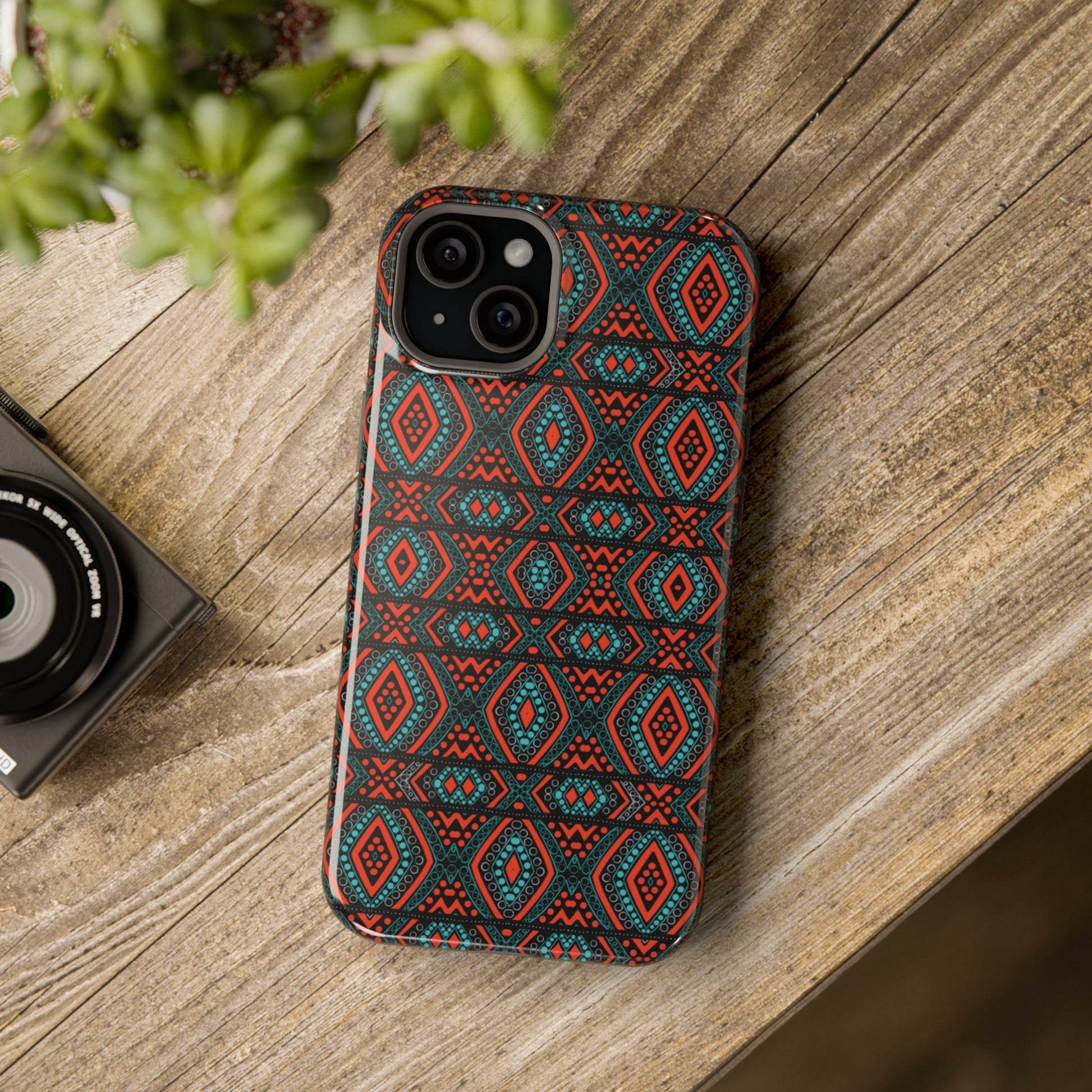 African Ankara Print Impact-Resistant Phone Case - Diamonds - Pounded Yam Productions