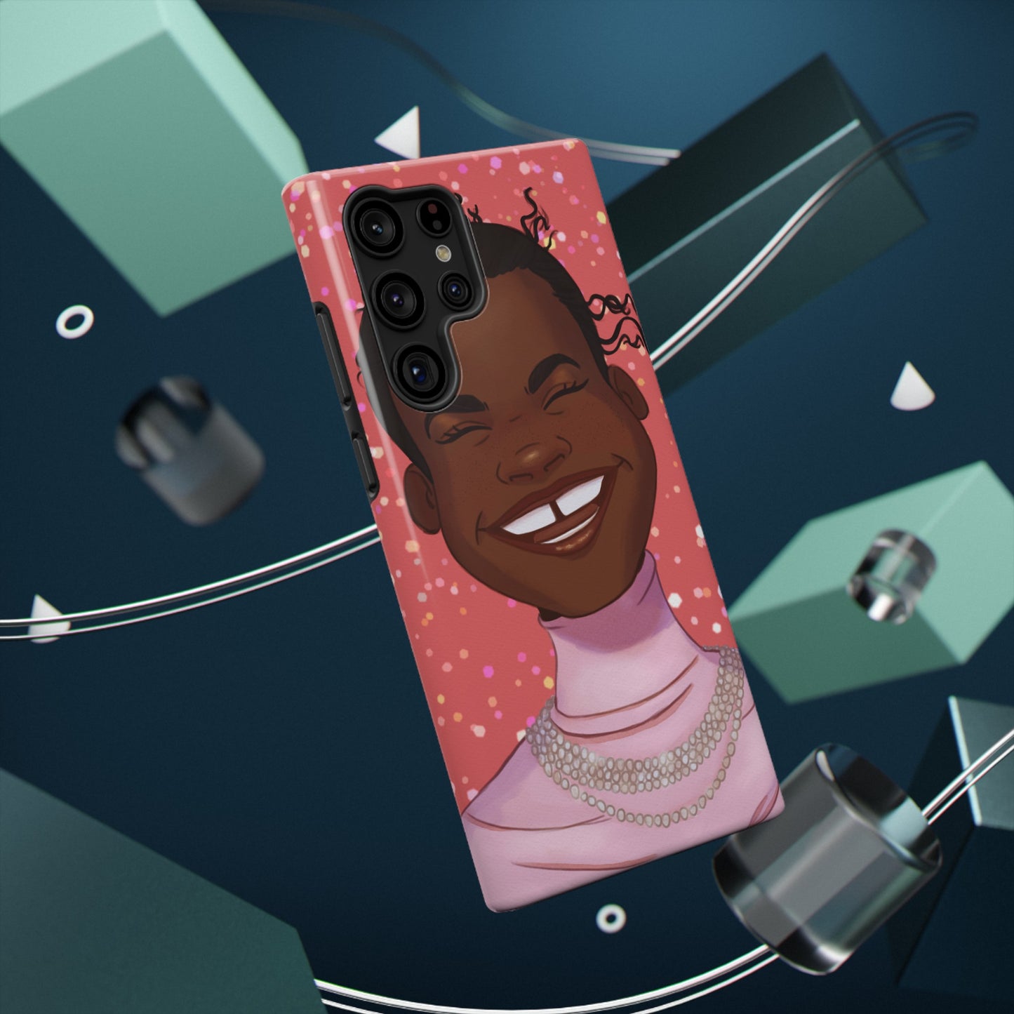 Happy Confetti Smiling Black Girl Illustrated Impact-Resistant Phone Case