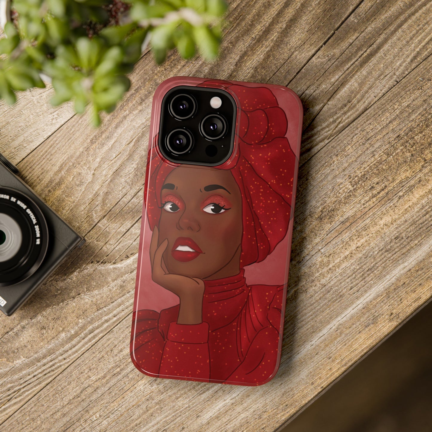 Red African Woman Impact-Resistant Phone Case