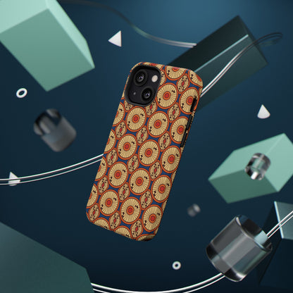 African Ankara Print Impact-Resistant Phone Case - Circles - Pounded Yam Productions