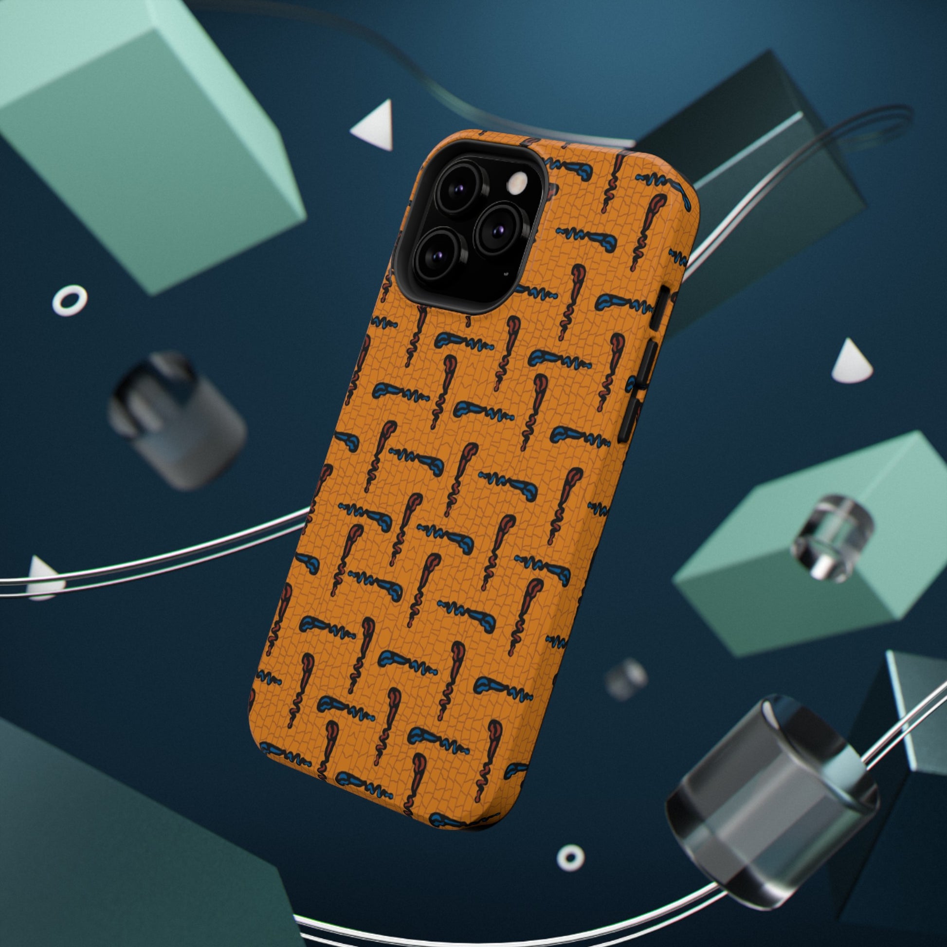 African Ankara Print Impact-Resistant Phone Case - Walking Sticks - Pounded Yam Productions