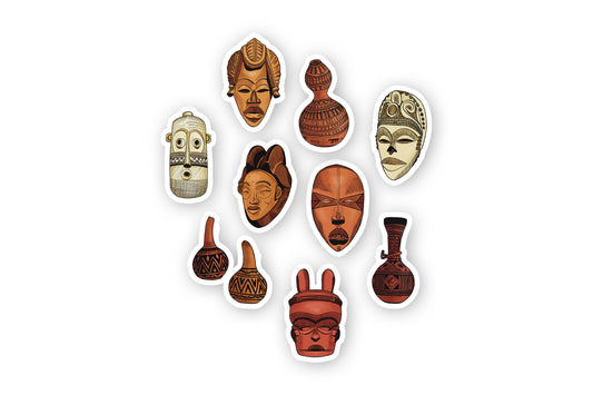 African Masks Sticker Bundle