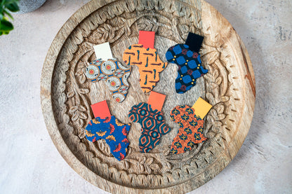 African Magnetic Bookmarks - Ankara Print Fans - Pounded Yam Productions