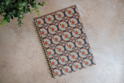 African Print Soft Cover Spiral Notebook - Circles - Pounded Yam Productions