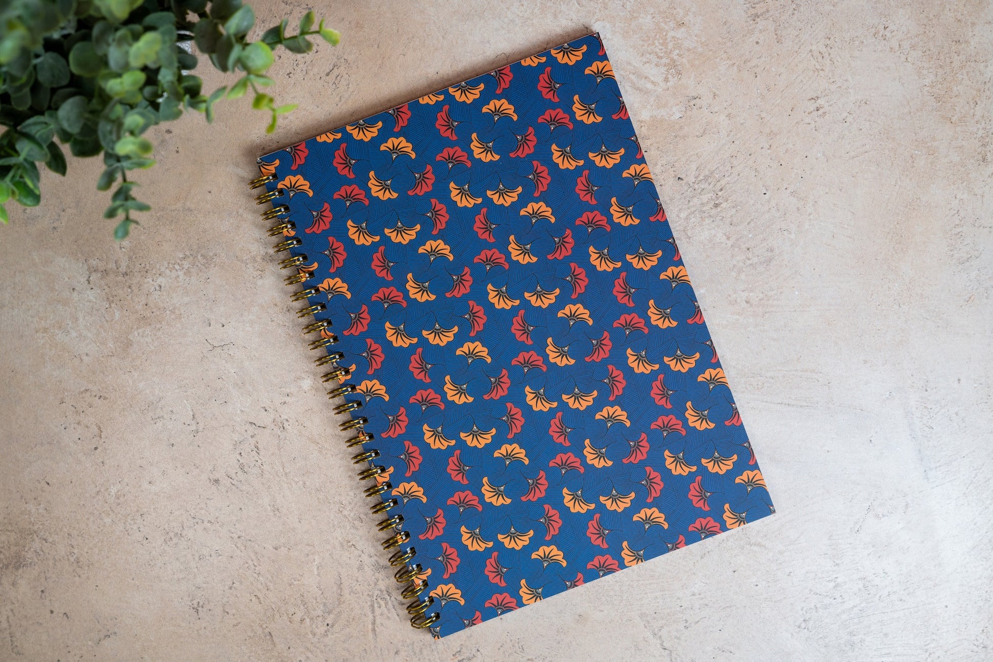 African Print Soft Cover Spiral Notebook - Wedding Flowers - Pounded Yam Productions