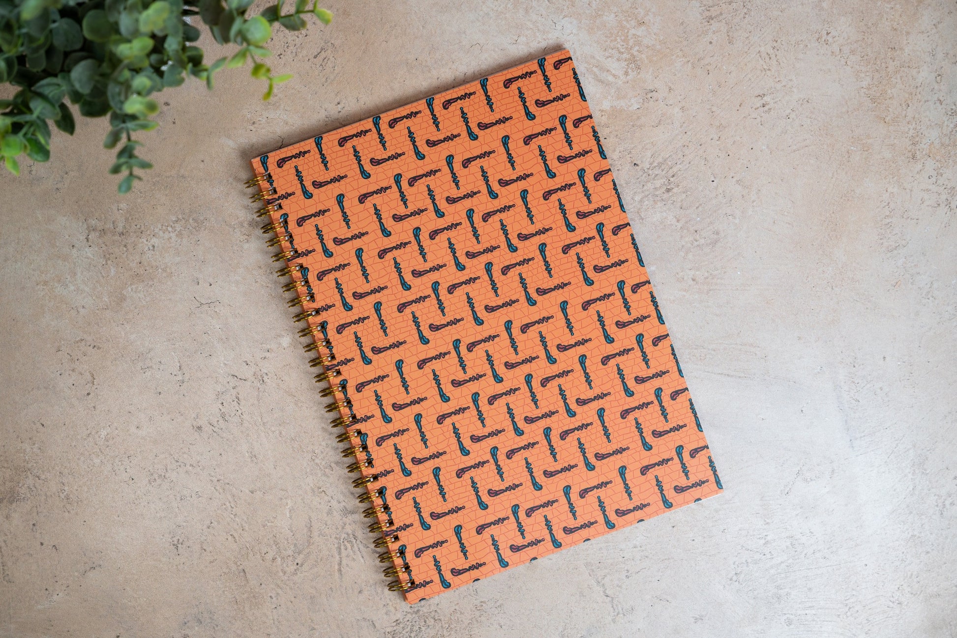 African Print Soft Cover Spiral Notebook - Walking Sticks - Pounded Yam Productions