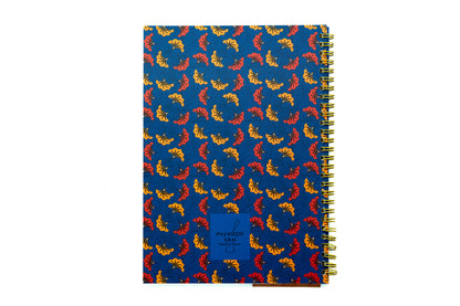 African Print Soft Cover Spiral Notebook - Wedding Flowers - Pounded Yam Productions