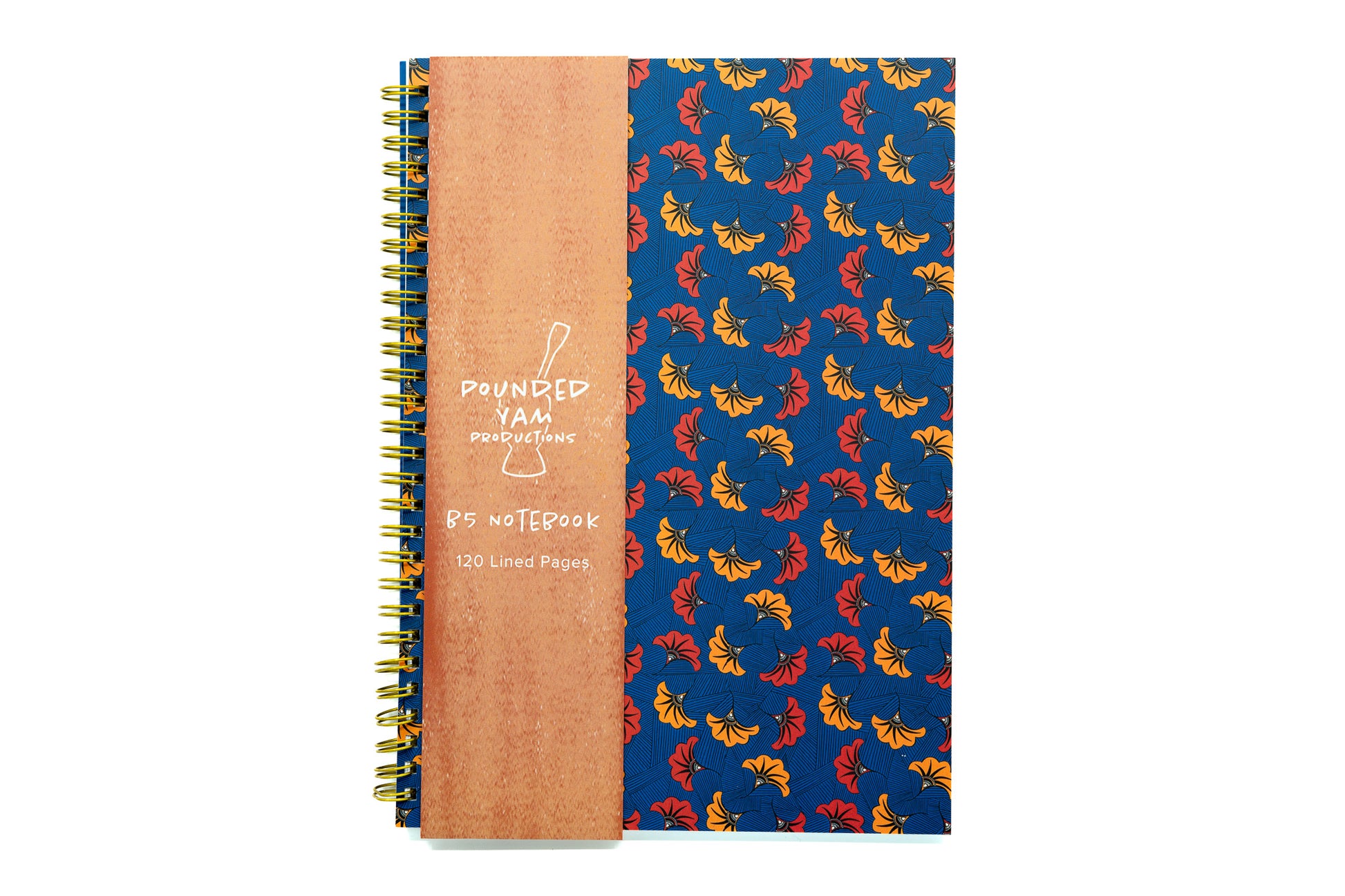 African Print Soft Cover Spiral Notebook - Wedding Flowers - Pounded Yam Productions