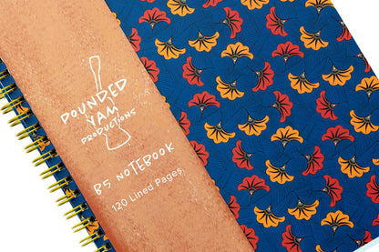 African Print Soft Cover Spiral Notebook - Wedding Flowers - Pounded Yam Productions