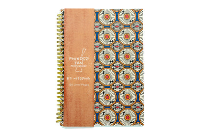 African Print Soft Cover Spiral Notebook - Circles - Pounded Yam Productions