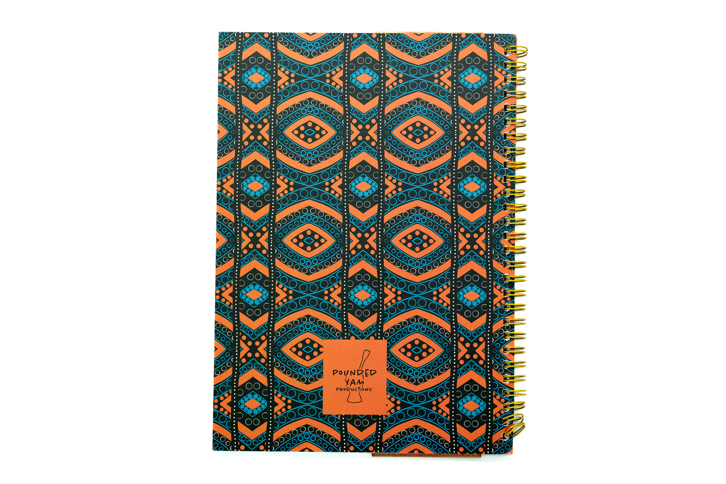 African Print Soft Cover Spiral Notebook - Diamonds - Pounded Yam Productions