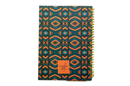 African Print Soft Cover Spiral Notebook - Diamonds - Pounded Yam Productions