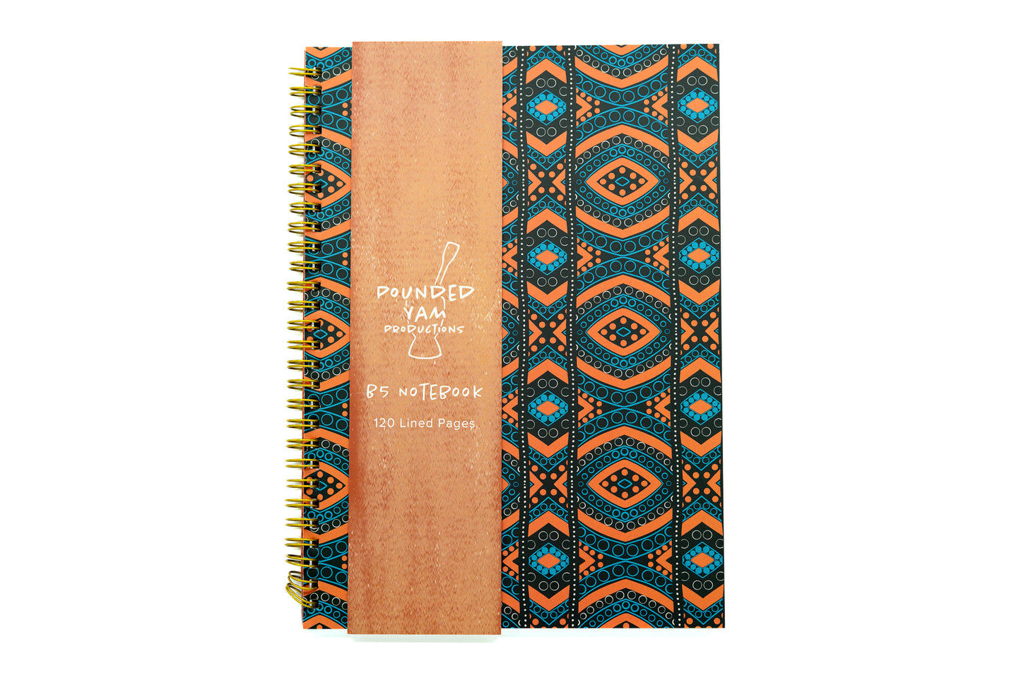 African Print Soft Cover Spiral Notebook - Diamonds - Pounded Yam Productions