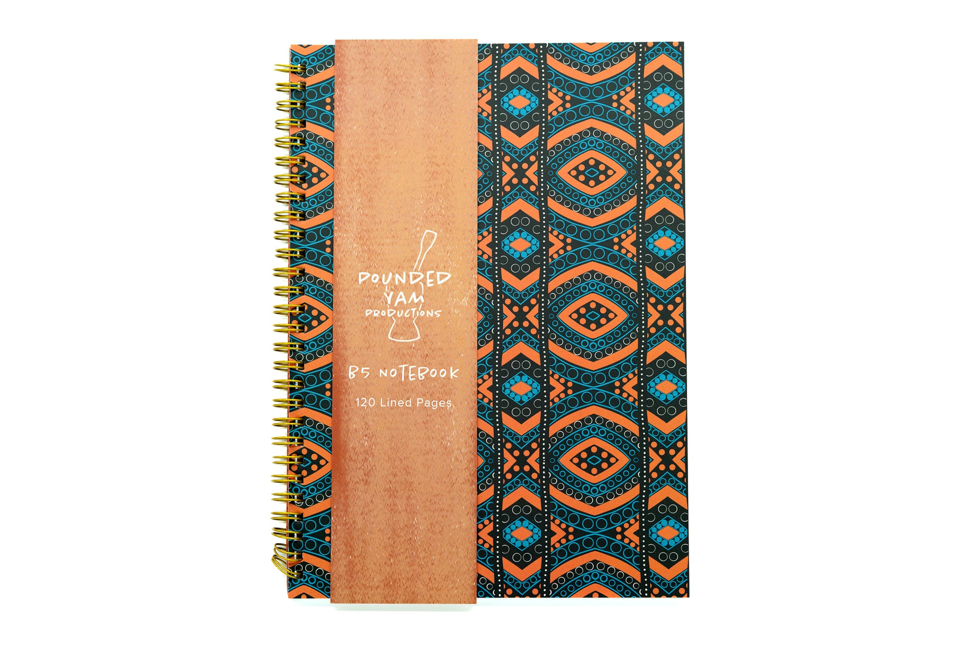African Print Soft Cover Spiral Notebook - Diamonds - Pounded Yam Productions