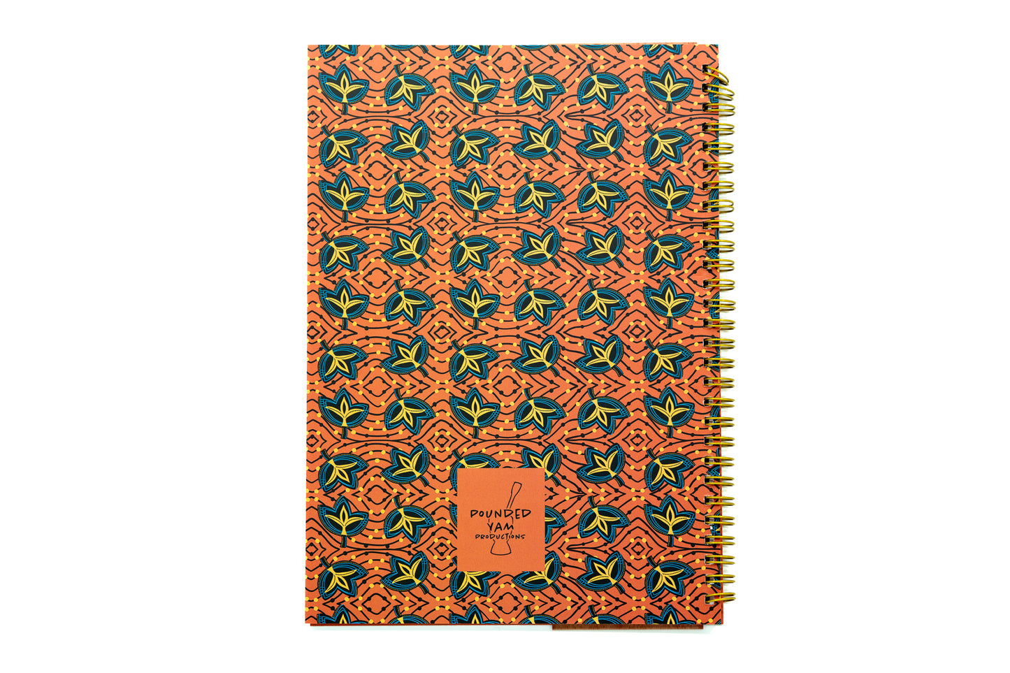 African Print Soft Cover Spiral Notebook - Fans - Pounded Yam Productions