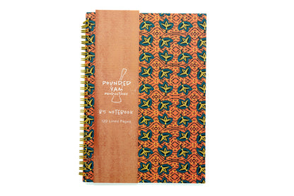 African Print Soft Cover Spiral Notebook - Fans - Pounded Yam Productions