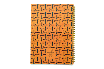 African Print Soft Cover Spiral Notebook - Walking Sticks - Pounded Yam Productions